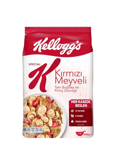 Kellogg's Special K Kırmızı Meyveli Tam Buğday Ve Pirinç Gevreği 400 G - 8 Adet Tarı