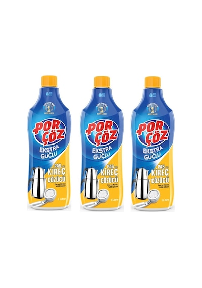 Porçöz Ekstra Güçlü Pas Ve Kireç Çözücü 3 x 1 L