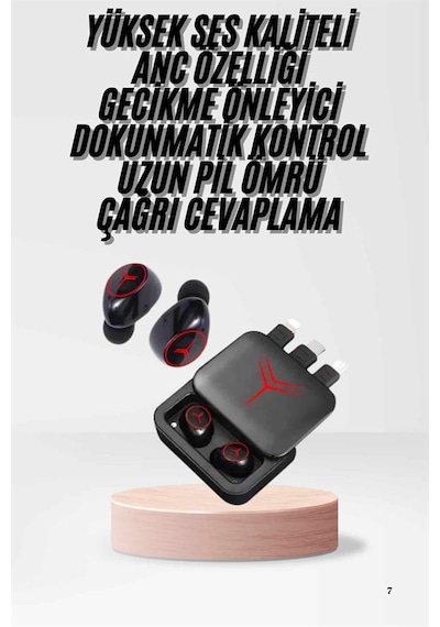 Kablosuz Şarj Göstergeli Powerbank Özellikli Bluetooth Kulaklık Çhassasiyet Cevaplayabilen