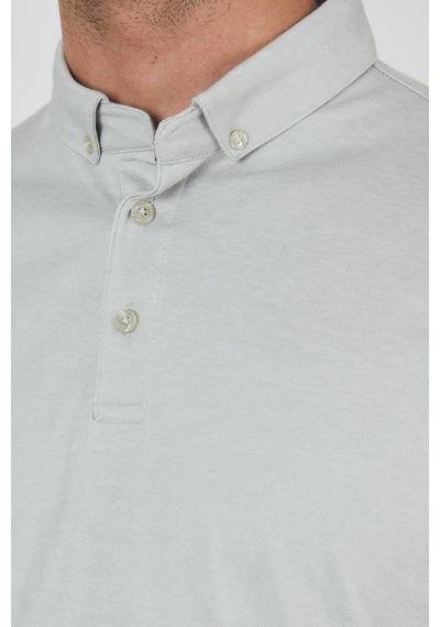Gri Kısa Kol Düz Suprem Polo Yaka Cepsiz Pamuklu Casual Slim Fit Tişört 1011250160 601 Gri