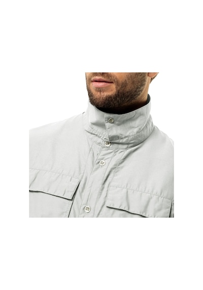Jack Wolfskin Jack Wolfskın Erkek Barrıer L/s Shırt M Gömlek Cool Grey 1404101- 001