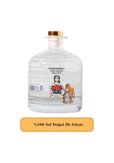 Fimstanbul İlk Sıkım %100 Saf Doğal Gül Suyu 500 Ml Rose Water - Cam Şişe Yaprak Taneli