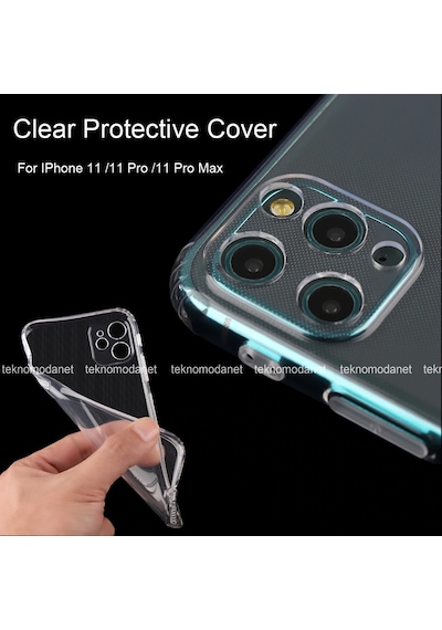 Teknomoda Apple Uyumlu iPhone 11 Seffaf Korumali (Kamera Lens Sarj Yeri) Premium Kilif 387992880