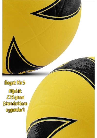 Voleybol Topu Pompalı Dahil Set Kauçuk Beta Dikişsiz Yekpare Üretim Siyah Mavi