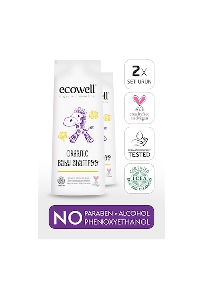 Ecowell Organik Bebek Şampuanı 2 x 300 ML