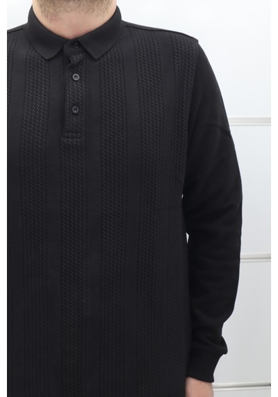 Santa Dmctekstil Erkek Desenli Spor Kesim Normal Kalıp Polo Yaka Selanik Kumaşlı Kışlık Kazak Siyah Santa Dmctekstil Erkek Desenli Spor Kesim Normal Kalıp Polo Yaka Selanik Kumaşlı Kışlık Kazak Siyah