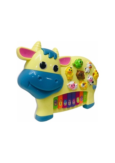 Can Ali Toys Pilli Inek Piyano Türkçe Sesli Müzikli Işıklı  28Cm