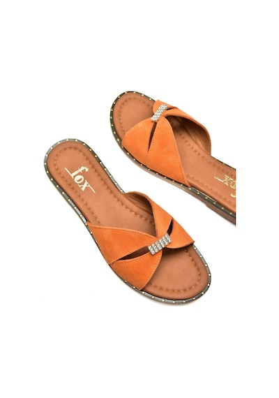 Fox Shoes U291290002 Turuncu Süet Kadın Terlik Turuncu-süet Çok Renkli