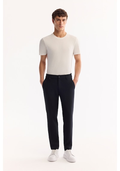 Avva Erkek Koyu Lacivert Yanı Lastikli Kolay Ütülenen Slim Fit Pantolon A52y3040