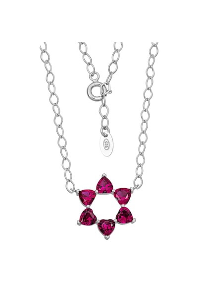 Aşkın Fısıltısı Mekik Zincir Gerdanlık Kolye Ruby Kalp Taşlı 925 Ayar Gümüş Gümüş