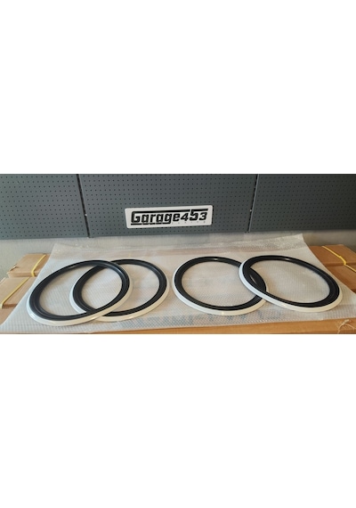 15 İnç Lastik Yanağı Takımı Siyah Beyaz Garage453