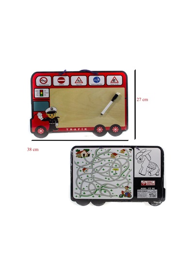 Ahşap Yazı Tahtası Trafik Işaretli Eğitici 38 Cm