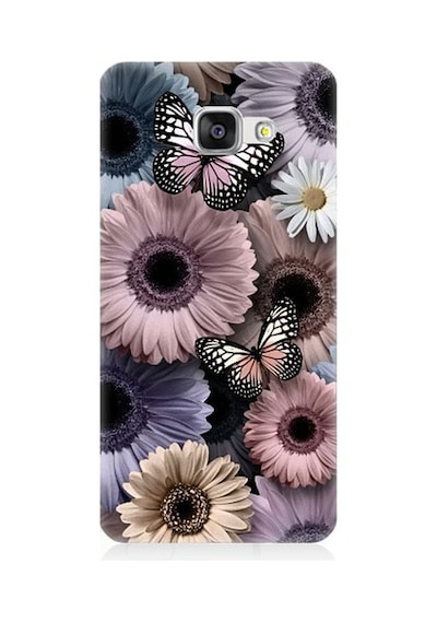 Samsung Galaxy A5 2016 Uyumlu Pastel Renkli Çiçekler Ve Kelebekler Desenli Silikon Kılıf