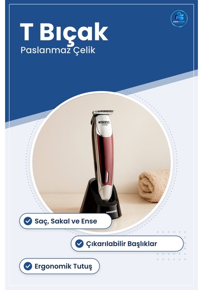 T Bıçak Saç Sakal Ense Tıraş Makinesi Paslanmaz Çelik Kontur Düze