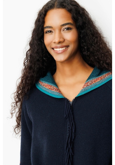 Desen Triko Kadın Kapüşonlu Kilim Jakarlı Püsküllü Yün Kaban K.lacivert K.lacivert Desen Triko Kadın Kapüşonlu Kilim Jakarlı Püsküllü Yün Kaban K.lacivert K.lacivert