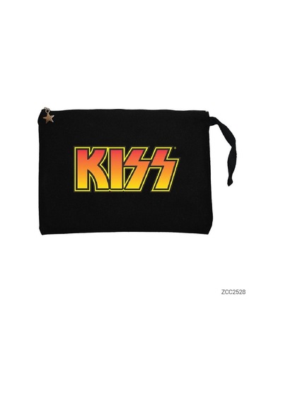 Zepplin Giyim Kiss Colored Siyah Clutch Astarlı Cüzdan / El Çantası