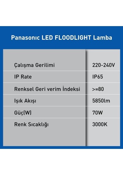 Led Floodlıght 70w 5850lm 3000k Kelvin-sarı Işık