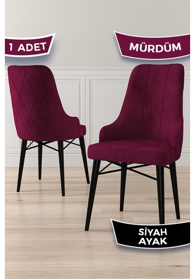 Canisa Concept Neta Serisi, 1.sınıf Babyface Kumaş Mürdüm Sandalye, Siyah Gürgen Ayak Sandalye Mürdüm Ayakları Siyah