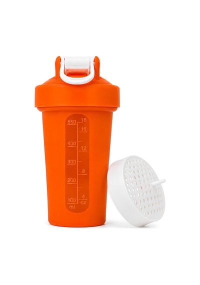 Just Shaker 550 Ml Ölçekli Ve Sızdırmaz Kapaklı Protein Shaker 2'li Set Turuncu+mavi Turuncu-mavi
