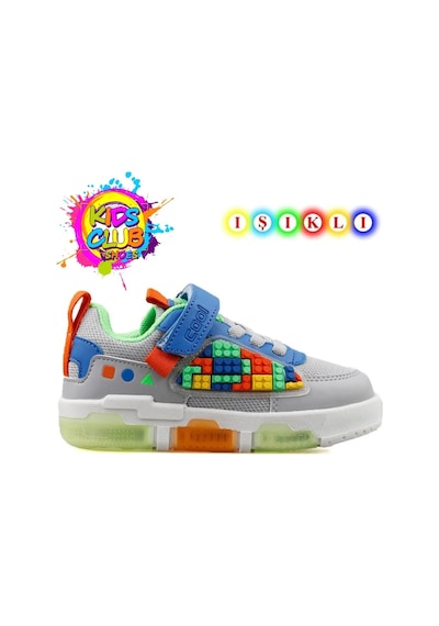 Cool Legos Işıklı Ortopedik Taban Unisex Çocuk Spor Ayakkabı Gri
