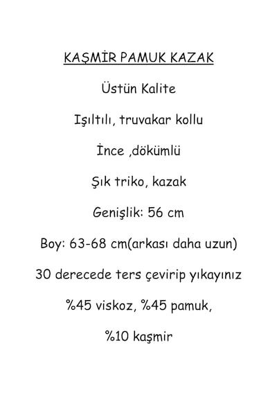 Anne Moda Ankara Üstün Kalite, Kaşmir-pamuk-viskoz Karışımlı Şık Kazak/bluz SU YEŞİLİ
