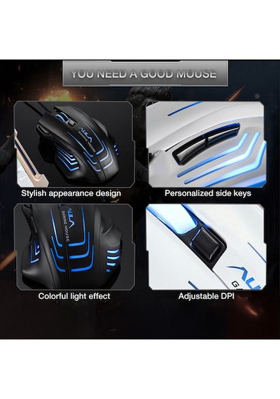 Aula S18 6400dpı Rgb 7 Programlanabilir Tuş 1000hz Gaming Oyuncu Mouse Diğer