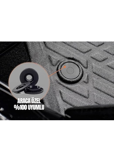 Renault Clio 3 2005-2012 İçin Havuzlu Paspas, Yüksek Kenarlı, Esnek, Araca Özel, Kokusuz Oto Paspas Takımı