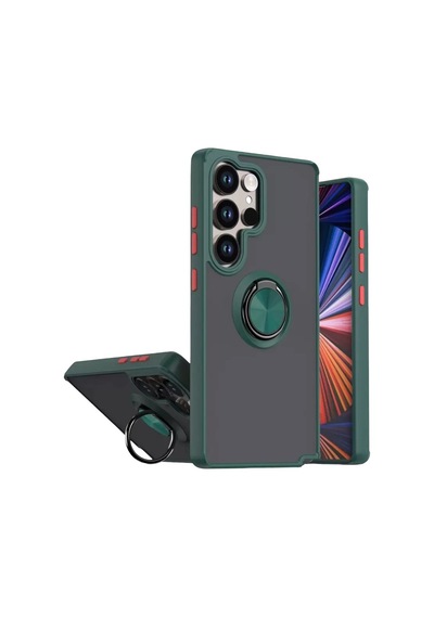 Mey İthalat Samsung Galaxy Uyumlu  S26 Ultra Montreal Yüzüklü Silikon Kapak - Yeşil Diğer