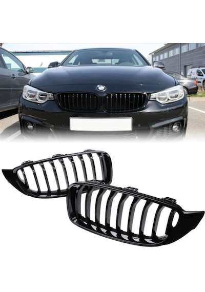 Bmw F30 F36 2013-2016 M Paket Ön Panjur Seti Parlak Siyah 51712336813-14