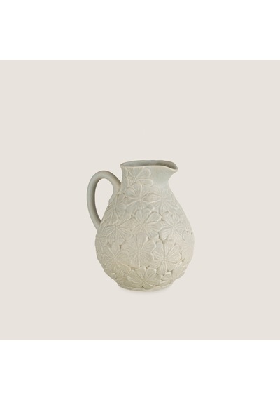 Flowers Sürahi 19x16cm Açık Gri