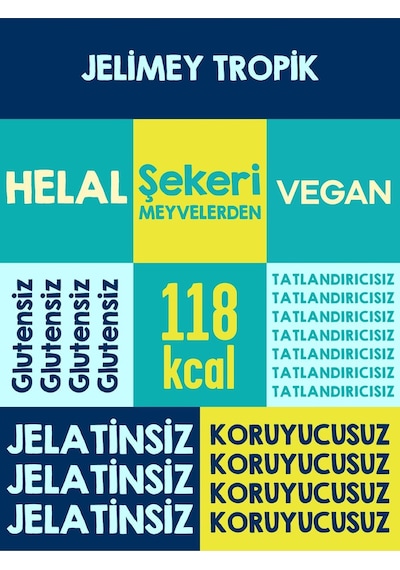Jelimey Tropik Jelatinsiz Vegan Tropik Lezzet Gummy Bear Ayıcık 6 x 35 G