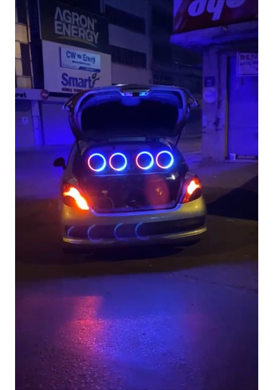 16'lık Midrange Kapağı Piksel Neon Ledli 358 Animasyon 4 Kapak