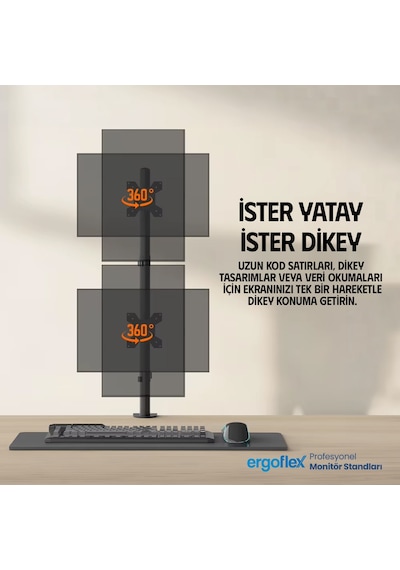 Ergoflex Ef63 Steel Design 2-8 Kg Asansörlü 13"-32" Monitör Stand