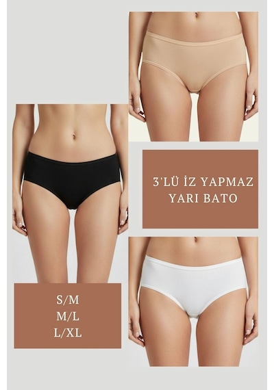 3lü Set Külot-siyah-beyaz-ten Dor2850 Ten