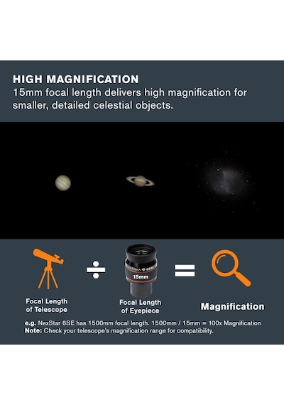 Celestron Ultima Edge - 15 Mm Düz Alan Mercek - 1,25 Inç