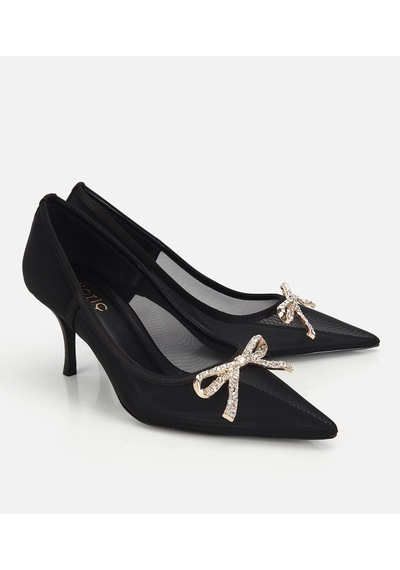 Hotiç Kadın Siyah Transparan Fiyonk Detaylı Stiletto 01ayh320760a100 01ayh320760a100 Siyah