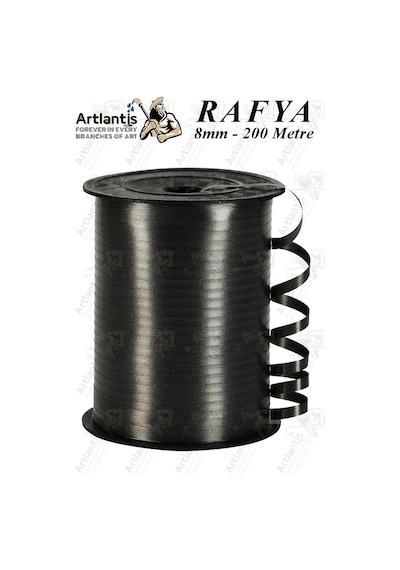 Rafya Şerit Kurdela 1 Adet 8mm 200 Metre Rabant Rafya Renkli Hediye Paketleme İpi Kurdela Balon Bağlama Ponpon Yapma