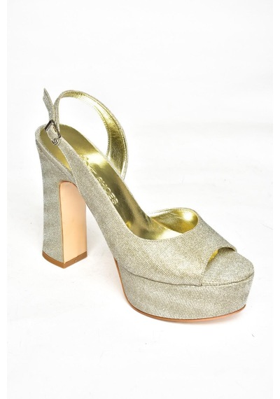 Fox Shoes S246059914 Altın Sim Platform Topuklu Kadın Ayakkabı Altın