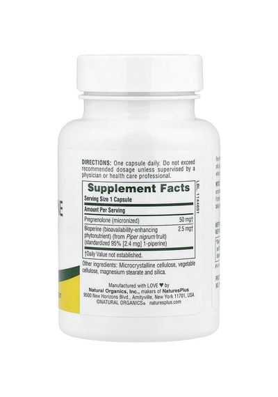 Naturesplus, Ultra Pregnenolone With Bioperine , 60 Capsules