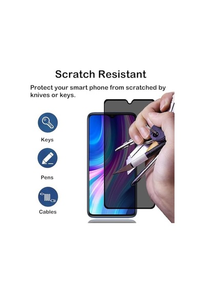 Xiaomi Redmi Note 8 Pro Privacy Hayalet Ekran Koruyucu 2 Adet - 9h Temperli Cam, Yan Görünme Engelleyici, Tam Kaplama