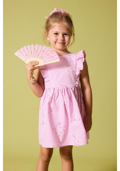 Defacto Kolsuz Poplin Pembe Elbise Kız Bebek H9619a526hspn171 Pembe-pn171