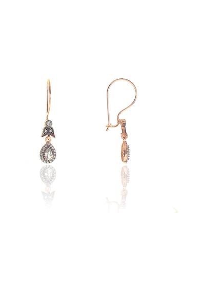 Gümüş Zirkon Taşlı Elmas Montürlü Damla Küpe N11.55142