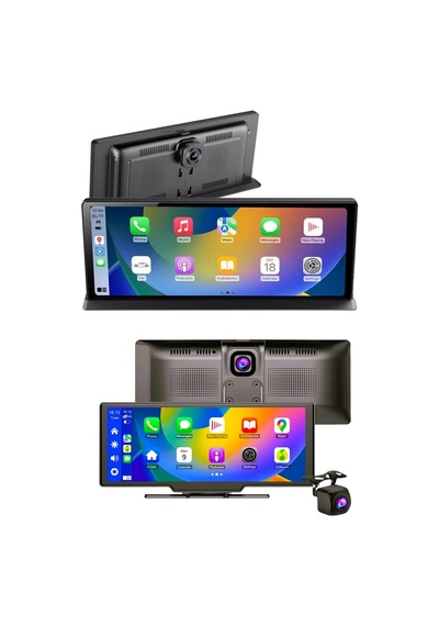 Hubrendy Tekno 4k Ultra Araç İçi Ön Ve Arka Kameralı Ekran Hd 2 Kameralı Torpido Üstü Araç Multimedy