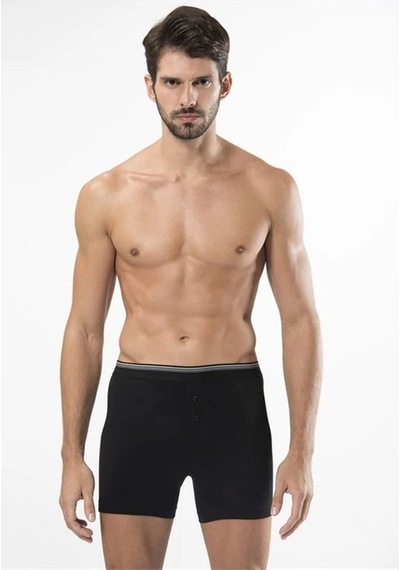 Türen 135 Likralı Düğmeli Boxer İkili Paket-sıyah Çok Renkli