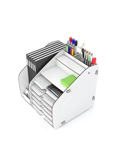 Fx-xl Modest - 6 Renk - A4 Evrak Rafı Masaüstü Organizer Beyaz - 39484074 Beyaz