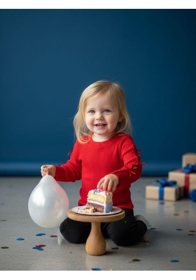 Zekids Kız Bebek Pamuklu Kolları Fiyonk Detaylı Kaşkorse Bluz-16521 Kırmızı