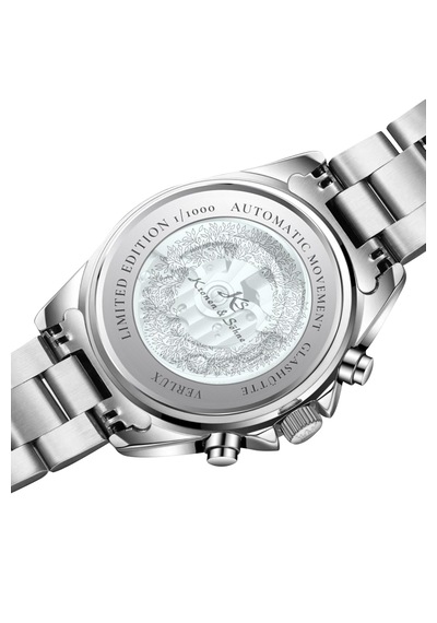 Kronen&söhne Verlux Zümrüt Yeşil Premium Tourbillon Otomatik Erkek Kol Saati Gümüş