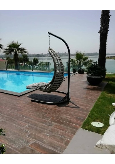 Garden Decor Capri Swing Bodrum Bahçe Balkon Salıncağı Gri