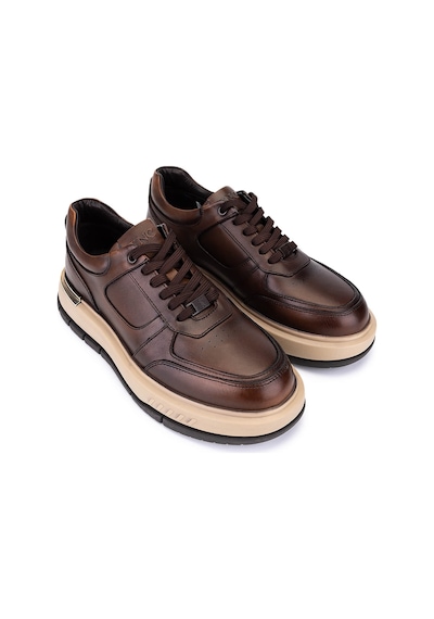 Tamer Tanca Erkek Hakiki Deri Taba Sneakers & Spor Ayakkabı 298 3228-2605 Erk Ayk Sk25-26 Taba Slvr Alkl Taba