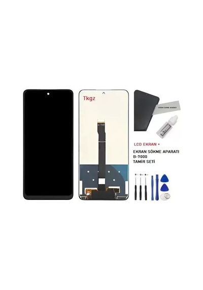 Tkgz - P Smart 2021 Uyumlu Servicepack Lcd Ekran Dokunmatik + B-7000 + Tamir Kiti